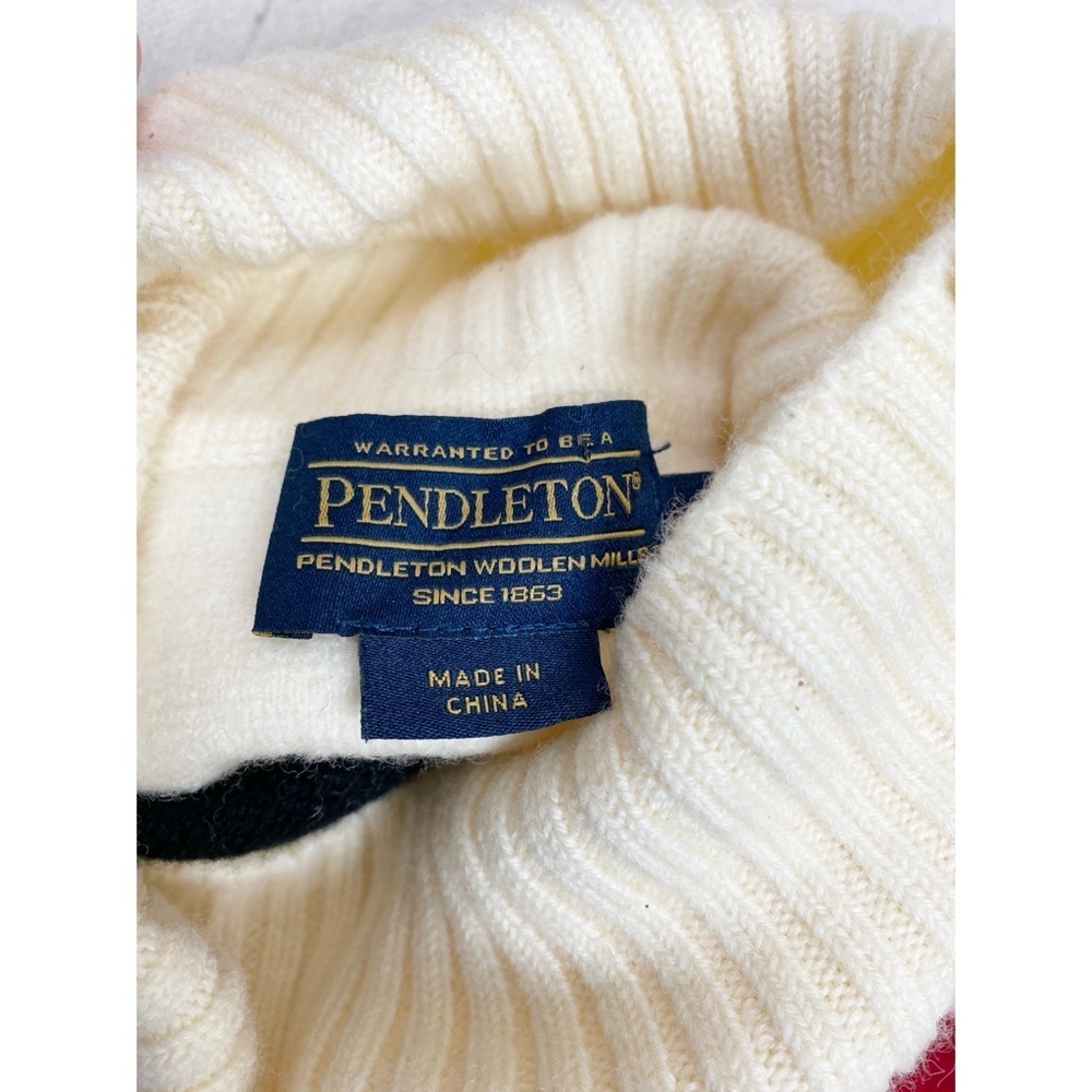 Pendleton Glacier National Park Wool Striped Multicolor Turtleneck Sweater *flaw - Picture 3 of 7